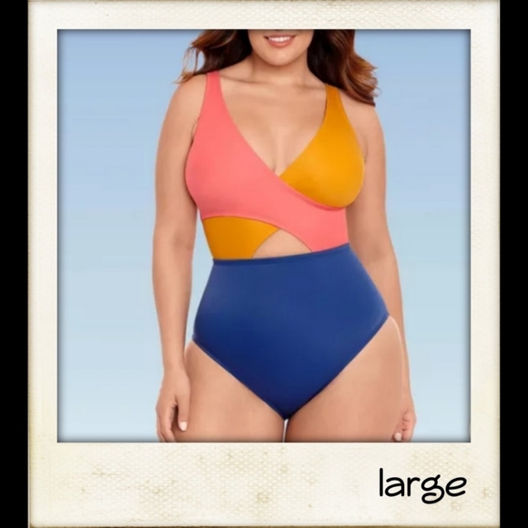 Beach Betty Other - ⛱ Slimming Control Colorblock Wrap-Front One-piece
